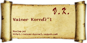 Vainer Kornél névjegykártya